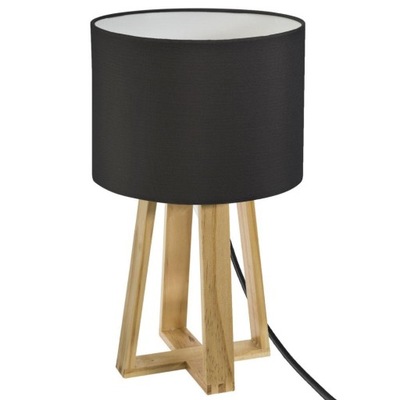Lampka na biurko czarna lampa nocna abażur SCANDI