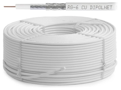 Przewód antenowy RG-6 Cu miedziany/ kabel 1 [m]