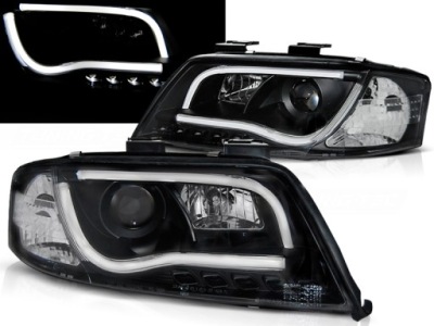 Лампы передние фары led drl black к audi a6 c5 седан универсал 01-04 фото №1