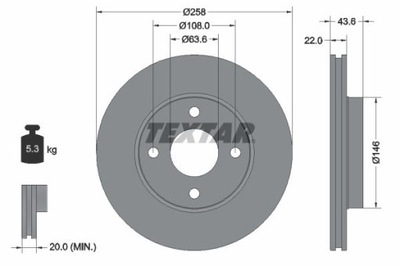 TEXTAR 92096203 DISCO DE FRENADO  