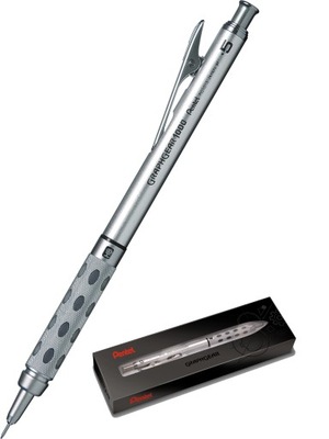 Ołówek automatyczny metalowy PENTEL Graphgear 1000 srebrny w opakowaniu