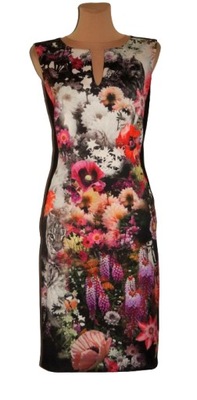 MARC CAIN sukienka w kolorowe kwiaty NOWA 40