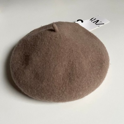 ZARA Beret 100% Wełna S / M