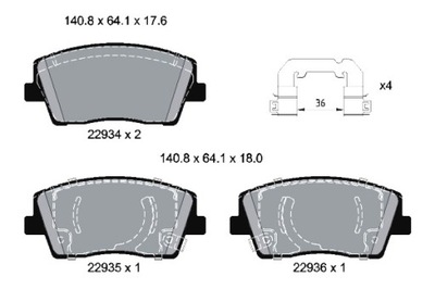 TEXTAR ZAPATAS DE FRENADO PARTE DELANTERA KIA STINGER 2.0 06.17-  