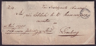 1838 Rzeszów Lwów list składany przedznaczkowy