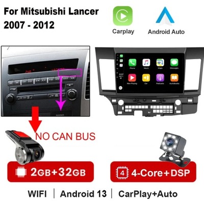 NAWIGATOR GPS ANDROID 13 PARA MITSUBISHI LANCER 2007-2012 RADIO CARPLAY  