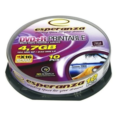 DVD+R Esperanza 4,7GB x16 printable - cake box 10