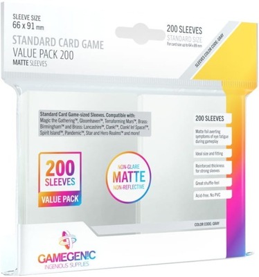 Gamegenic: Matte Value Sleeving Pack 66x91 mm