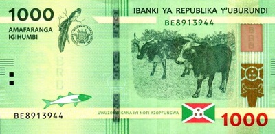 Burundi 1000 franków Krowy 2021 P-51b