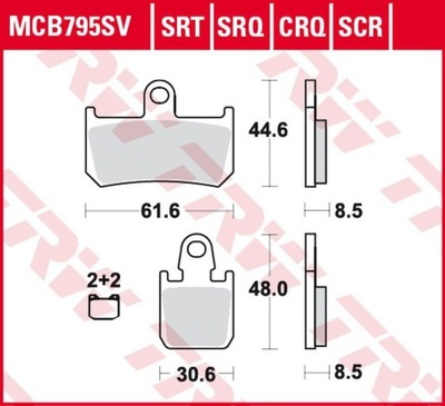 TRW LUCAS ZF TRINKELĖS STABDŽIŲ KH442/4 CARBON RACING YAMAHA YZF R1 '06-'14, 