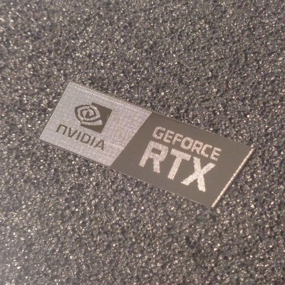 Graphics nVidia GeForce RTX naklejka 35x12mm 454b