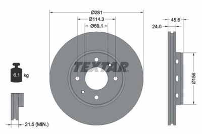 TEXTAR 92100403 ДИСК ТОРМОЗНЫЙ фото