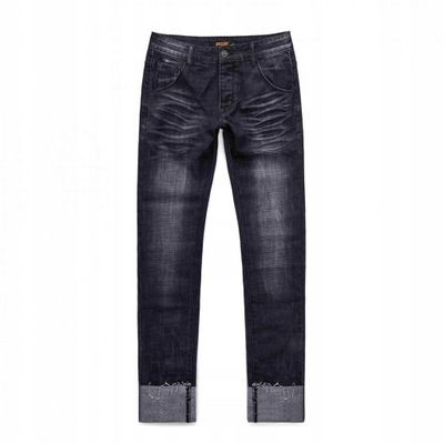 Klasyczne jeansy męskie zwężane slim fit - 34