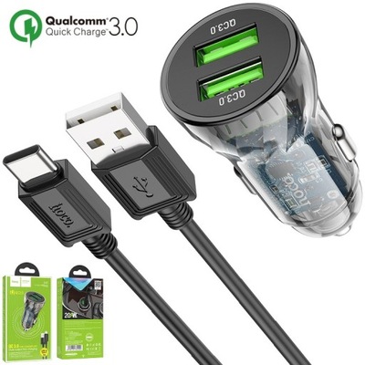 TRAGALUZ DISPOSITIVO DE CARGA USB QUICK CHARGE 3.0 QC3.0 3A 18W + CABLE TIPO TIPO C USB-C  