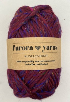 WEŁNA MERINO 100% MERRA SILK BORDO