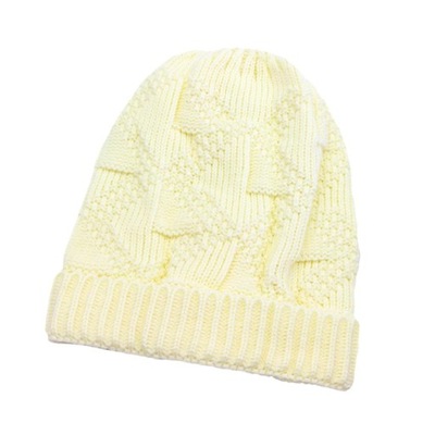 Czapki beanie z dzianiny warkoczowej Baggy Slouchy Skull White