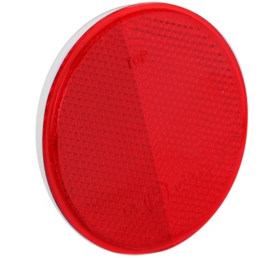 Отражатель круглый самоклеящийся 75mm красный задний фото №1