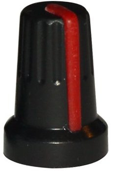 Gałka potencjometru czarno-czerwona 14mm