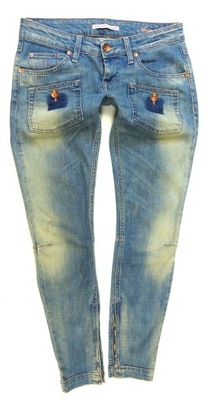 FORNARINA spodnie damskie jeansy rurki SKINNY przetarcia 36/38