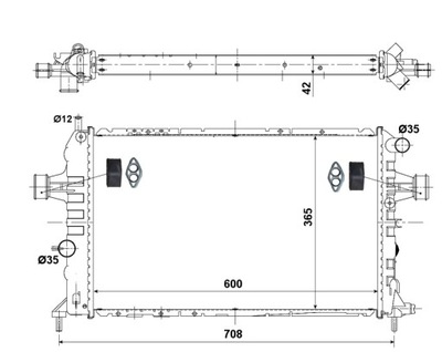 РАДІАТОР OPEL ASTRA G/ZAFIRA 97- 1.7-2.0 DTL MAN