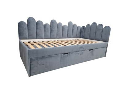 Łóżko dziecięce 100x200 - dwie f.spania i pojemnik - niebieski