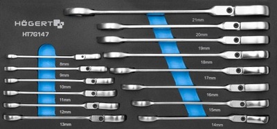 HOGERT HT7G147 LLAVES PL-OCZKOW Z PRZEGUBEM 14 PIEZAS  