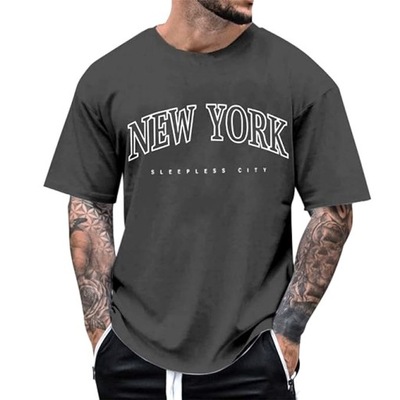 Szara koszulka t-shirt New York XL