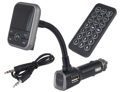 TRANSMITER FM Z LCD, SLOT SD, AUX, USB 2,1A