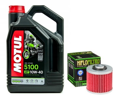 ACEITE MOTUL 5100 10W40 4L. + FILTRO HF145, YAMAHA BT1100 BULLDOG, 02-06R.  