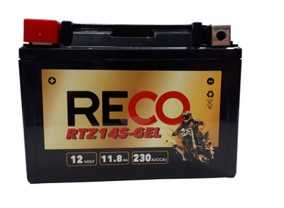 BATTERY FOR MOTORCYCLE GEL RECO RTZ14S-GEL YTZ14S 12V 11,8AH 230A  