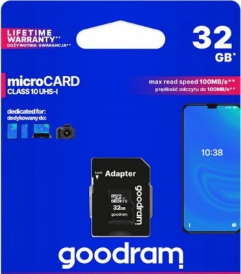 Karta pamięci microSD 32GB Goodram z adapterem