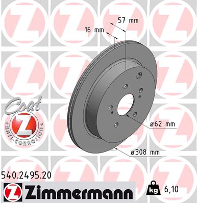 ZIMMERMANN 540.2495.20 DISCO DE FRENADO  