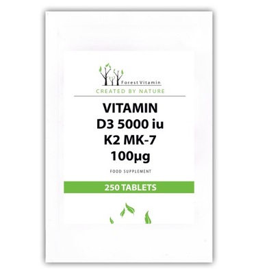 WITAMINA D3 5000 iu K2 MK-7 100 mcg 250 tab