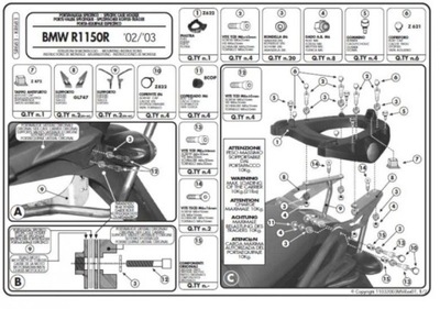 KAPPA LENTYNA DĖKLĖS CENTRINIO BMW R 1150R (01-06), R 850R (03-07) ( Z PLOKŠČIŲ 