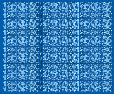 Cyfry samoprzylepne 1cm naklejki z folii niebieski