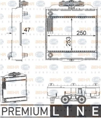 Радіатор води bmw 5 f10 2010 - 2016 hella фото №1