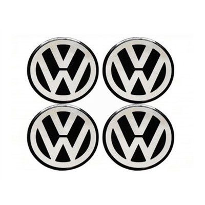 НАКЛЕЙКИ NA КОЛПАКИ ЭМБЛЕМА VW 65MM SIL ЧЕРНЫЕ