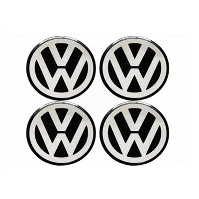 Naklejki na kołpaki emblemat VW 70mm sil czarne