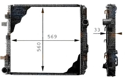 HELLA РАДИАТОР ДВИГАТЕЛЯ HELLA 9705000503 A 135100N