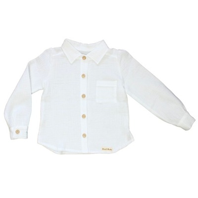 Koszula muślinowa długi rękaw dziewczęca DodoBaby 104 (3-4 Lata) Biały