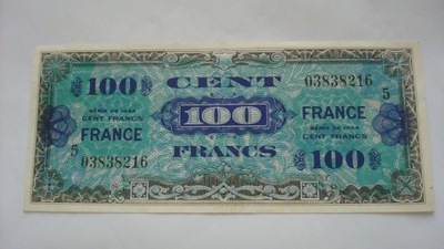 Banknot Francja 100 franków 1944 stan 2