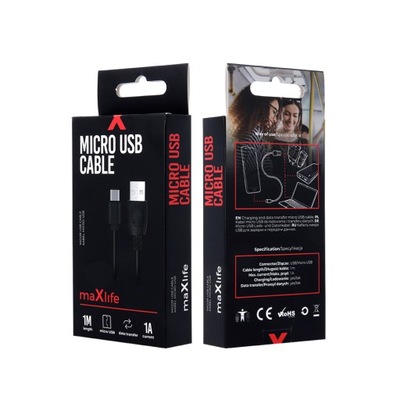 Kabel USB - microUSB typ B Maxlife 1 m