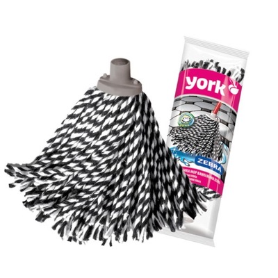 YORK MOP SZNURKOWY BAWEŁNIANY ZEBRA KOŃCÓWKA ZAPAS