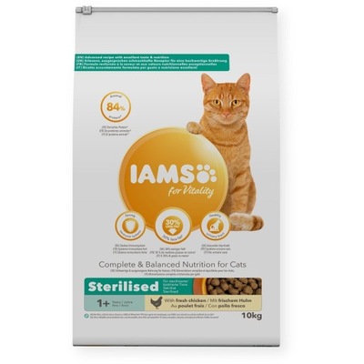 IAMS FOR VITALITY CAT STERILISED CHICKEN 10 KG