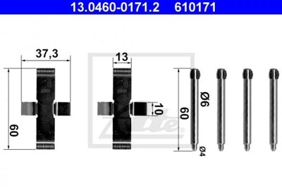 13.0460-0171.2 КОМПЛЕКТ INST. КОЛОДОК HAM. DB T. 190 1,8-