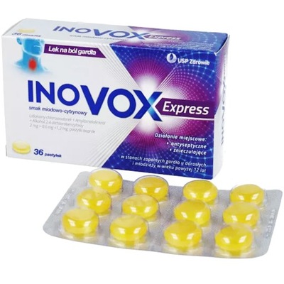 Inovox Express smak miodowo-cytrynowy, 36 pastylek