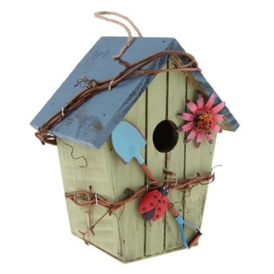 2 domki Drewniany domek dla ptaków Wiszący domek dla ptaków