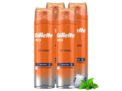 4x PIANKA DO GOLENIA GILLETTE ICY MENTHOL 250ml