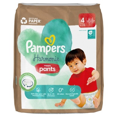 Pampers Harmonie Rozmiar 4 9-15kg 22 szt. Pieluchomajtki