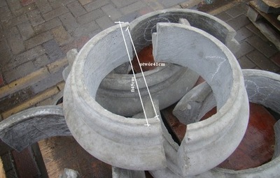 Głowica dorycka fi 45 pierścień beton,